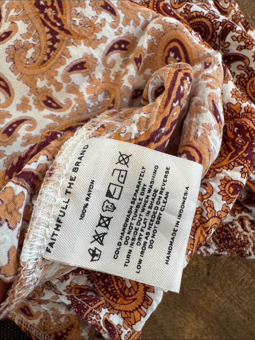 Faithfull the Brand Rust Paisley Midi Dress - Picture 4 of 4